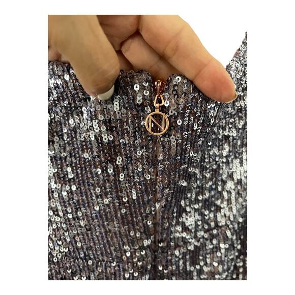 Nookie Lumiere Sequin Strapless Midi Dress Formal Gala Hoco Party Black Tie M - Picture 15 of 15